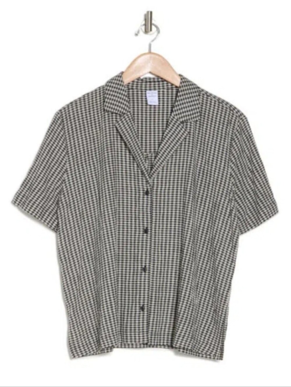 Melrose And Market Crinkle Plaid Oversized Camp Shirt